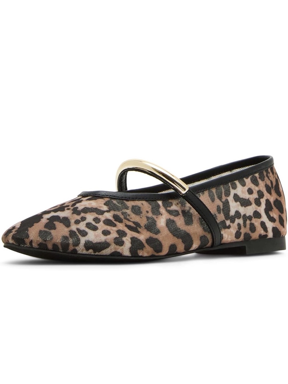 Madden Girl Leopard Print Mary Jane Flat with Gold Strap